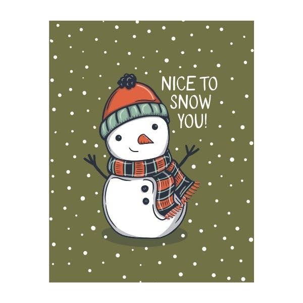 Funny Snowman Christmas Card – Nice to Snow You Holiday Card for wholesale by Mollie Hendrick Design