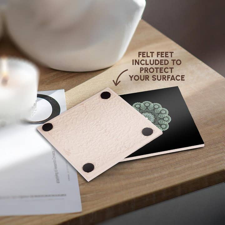 3dRose - Wholesale Coasters - 3dRose, Image of Fractal Green Mandela On Black, Coaster3