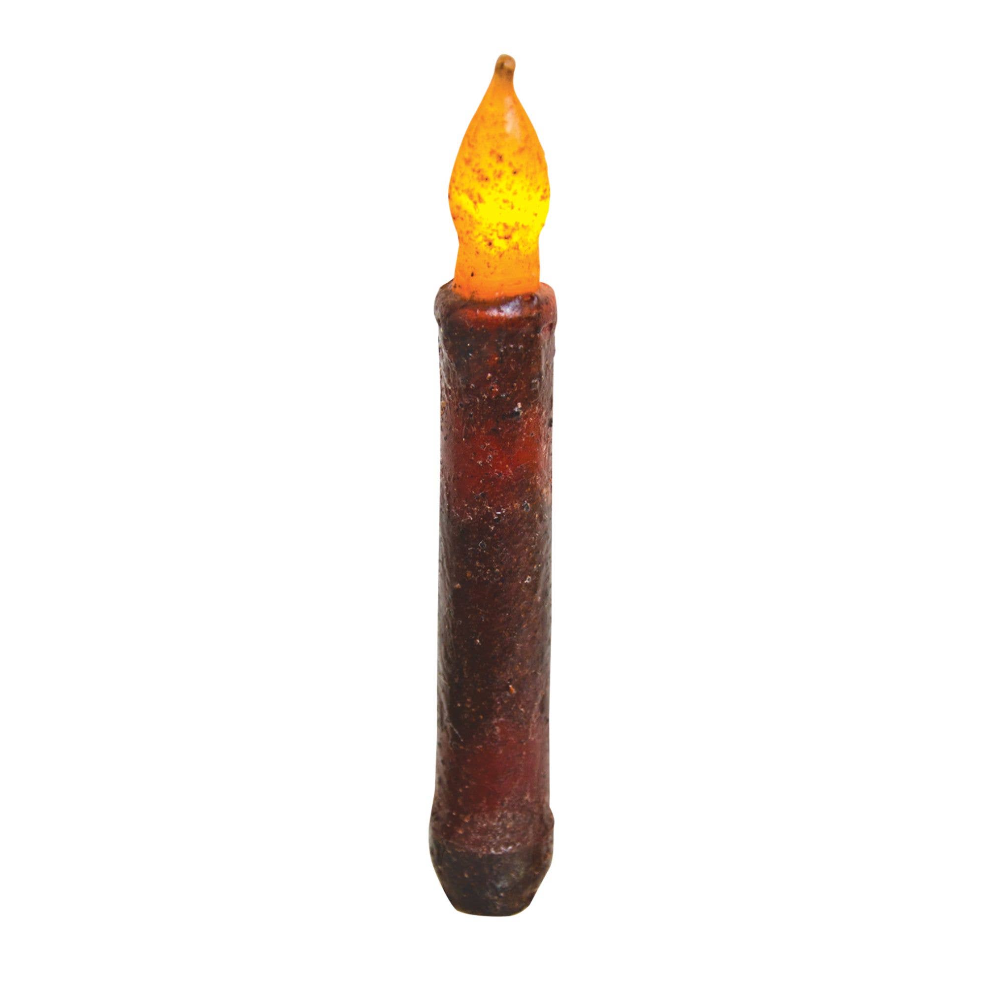 The Hearthside Collection - Wholesale Tapered Candle/Candlestick - 4/Pkg, Burnt Burgundy LED Tapers1