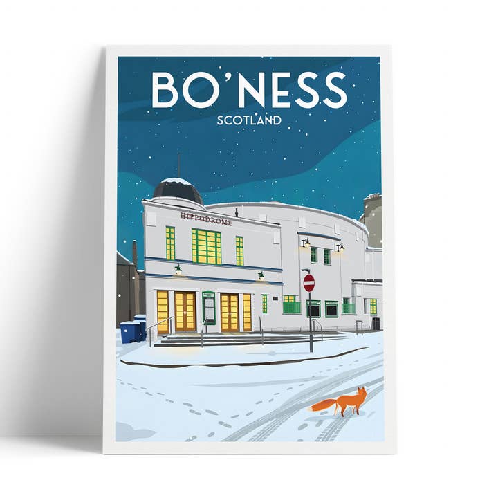 Bo’ness, Scotland – Hippodrome Illustrated Travel Poster for wholesale by Printagonist