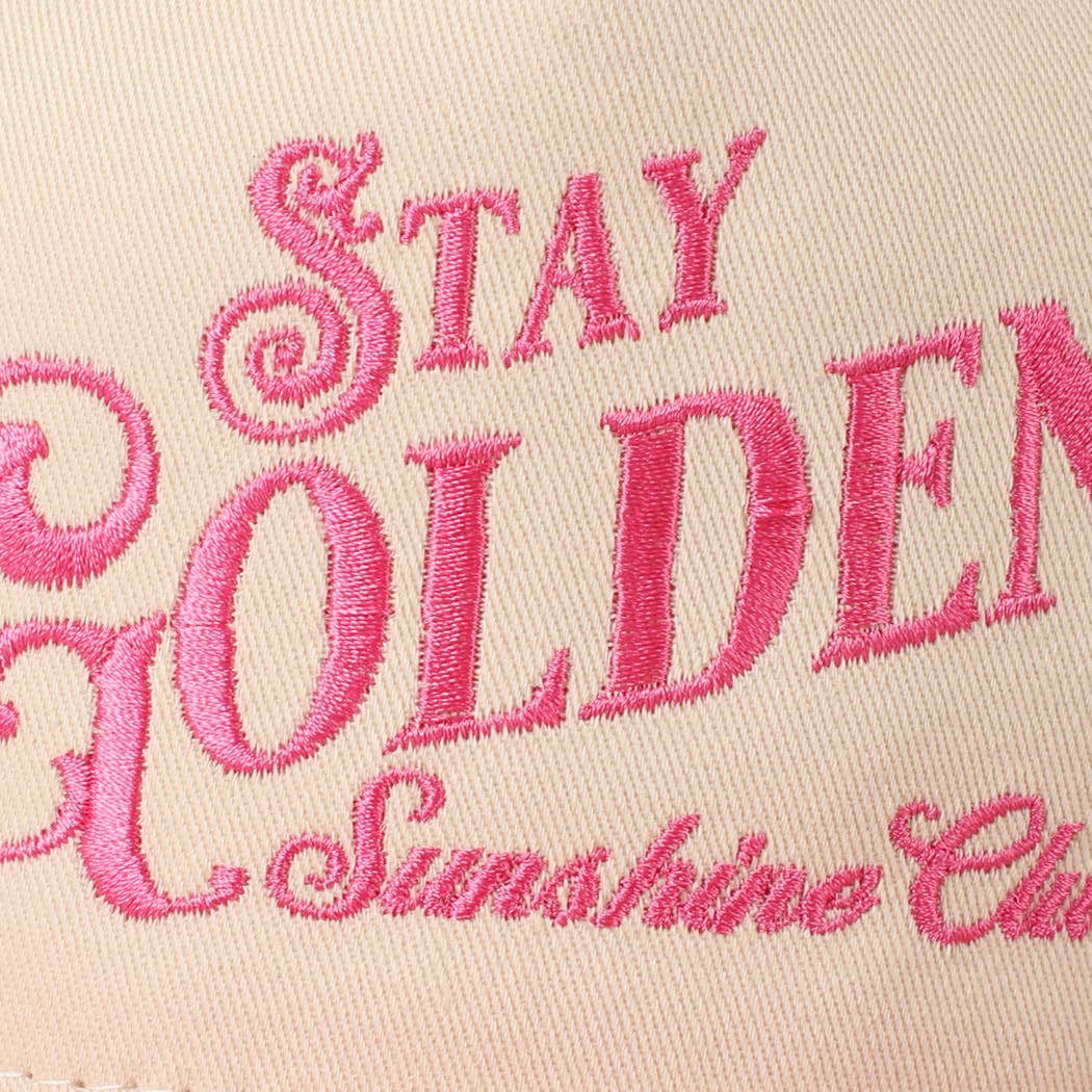 Fashion City - Vente Casquette de camionneur – femme - Casquette Trucker Brodée Stay Golden Sunshine Club9