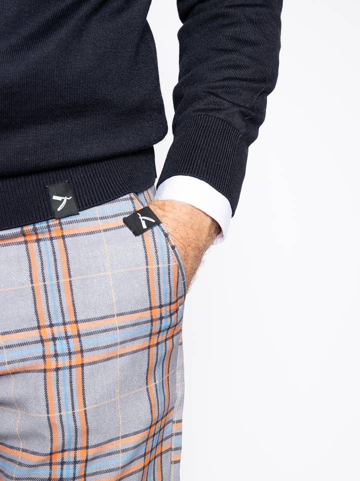 Brooklyn roads chino. grey orange for wholesale by Brooklyn Razor