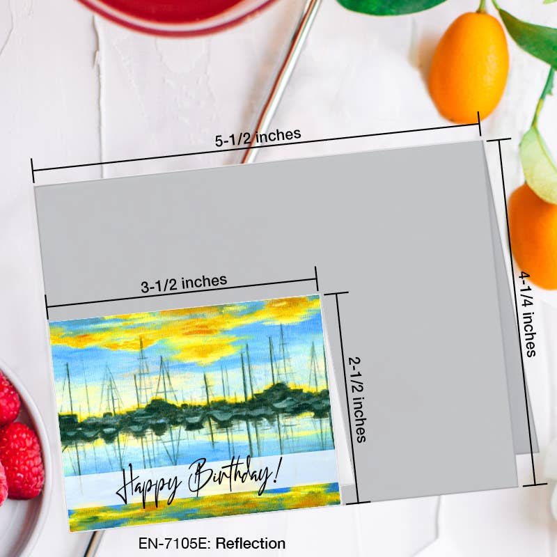 Printed Canvas - Wholesale Birthday Card - Reflection, Greeting Card (#7105E)1
