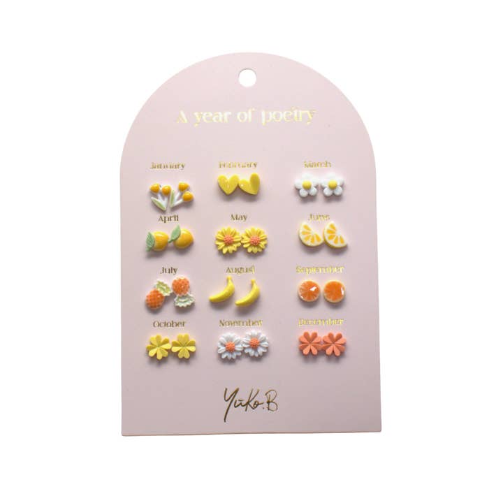 Yuko B - Wholesale Earrings - Kids - Boucles d'oreilles en acier inoxydable pour enfants - Une année de poésie fraîche