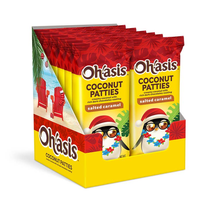 HOLIDAY PENGUIN Salted Caramel 2pc Cnct Pty 2.68 oz 12pc CDU for wholesale by LAS OLAS CONFECTIONS