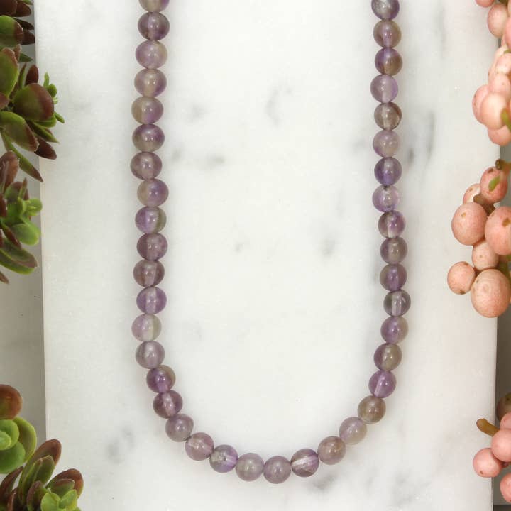 ZAD - Wholesale Beaded/pearl necklace - Gemstone Essentials Amethyst Bead Necklace