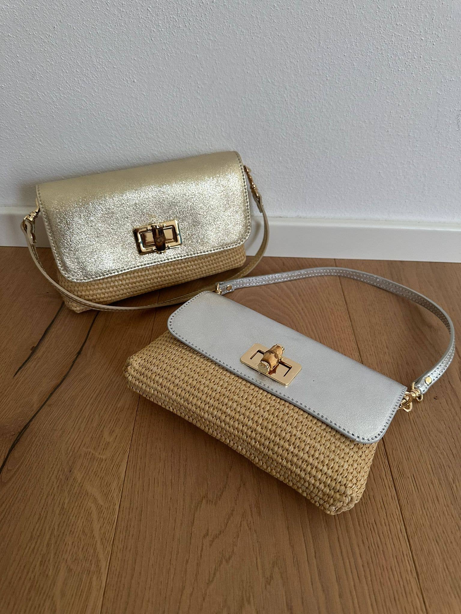 Zhade - Vente Accessoire de sac/sac à main – unisexe - VICKY - Sac en raphia et cuir1