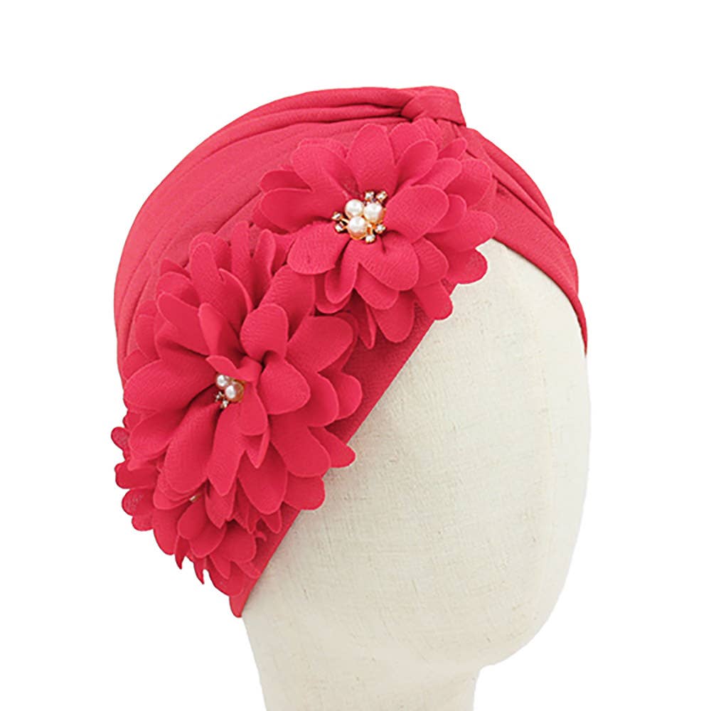 Sensibling Corp. - Vente Turban – femme - Chapeau turban orné de perles florales7