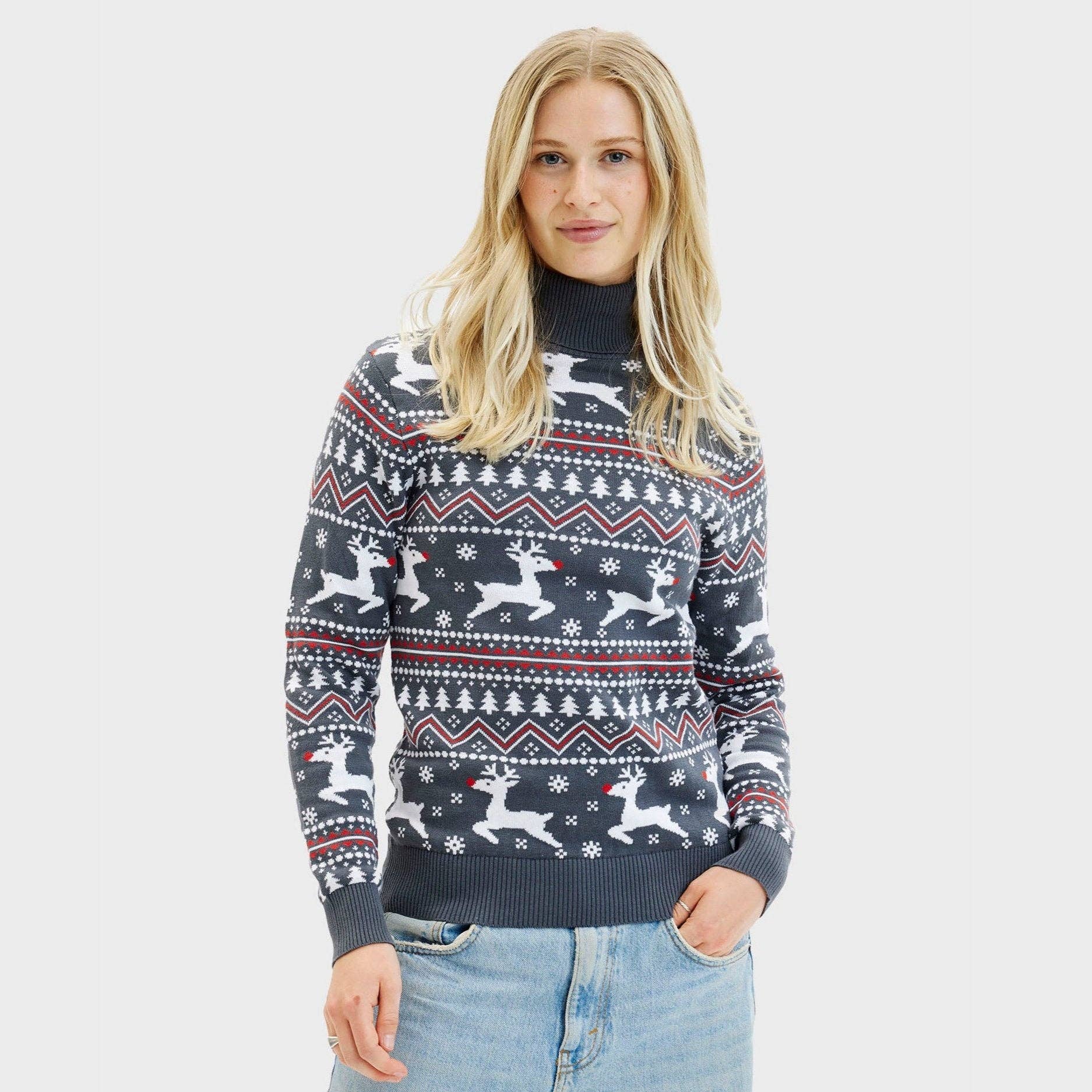 Happy Seasons – Engroshandel Pullover - Herre – The Stylish Highneck Christmas Sweater – Women0