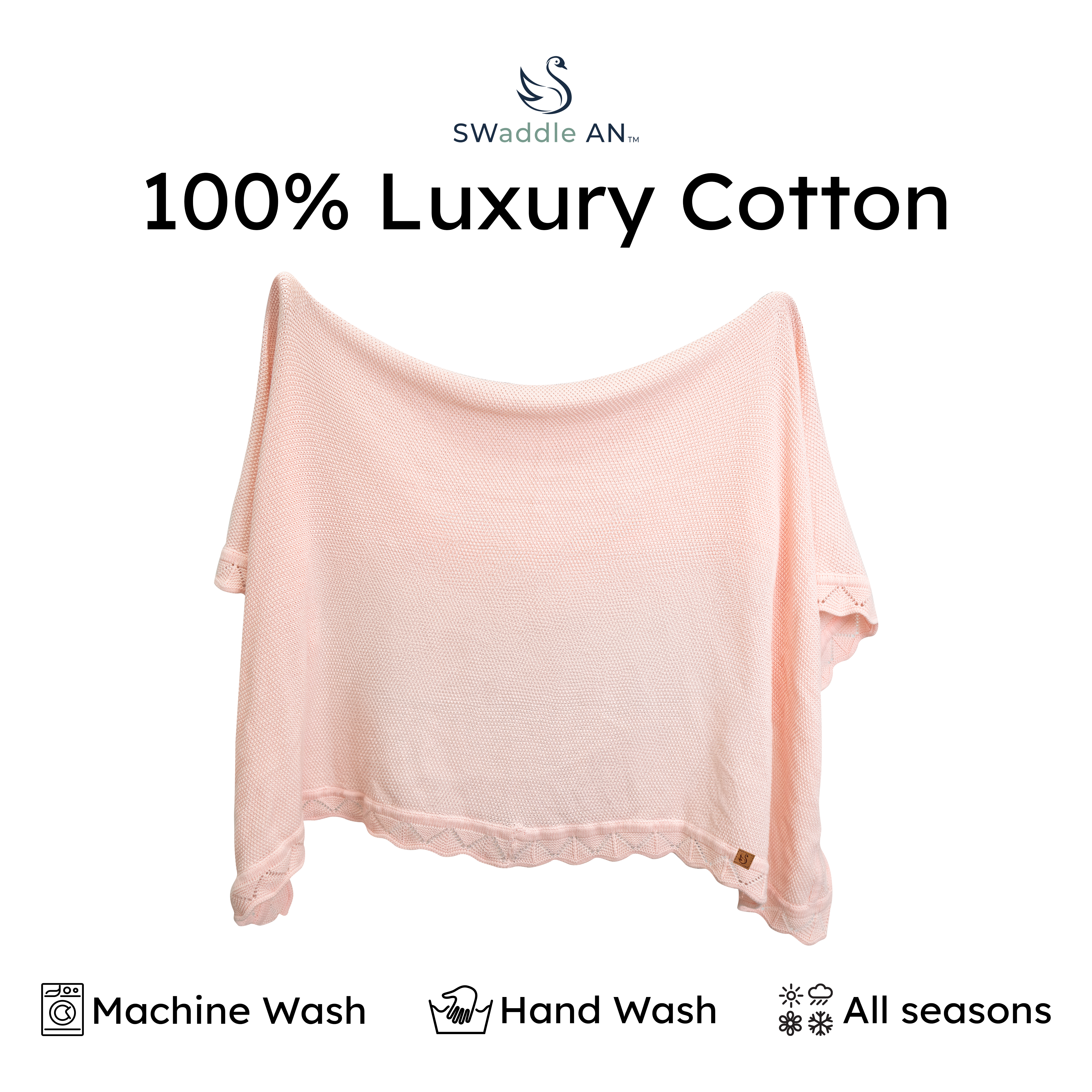 SwaddleAn - Wholesale Milestone Blanket - Kids & Baby - Heirloom Lacing Baby Blanket - 100% Cotton17