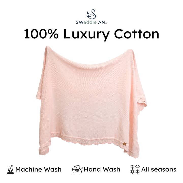 SwaddleAn - Wholesale Milestone Blanket - Kids & Baby - Heirloom Lacing Baby Blanket - 100% Cotton17