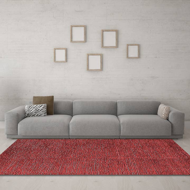 Machine Washable Solid Red Modern Area Rugs for wholesale by Ahgly