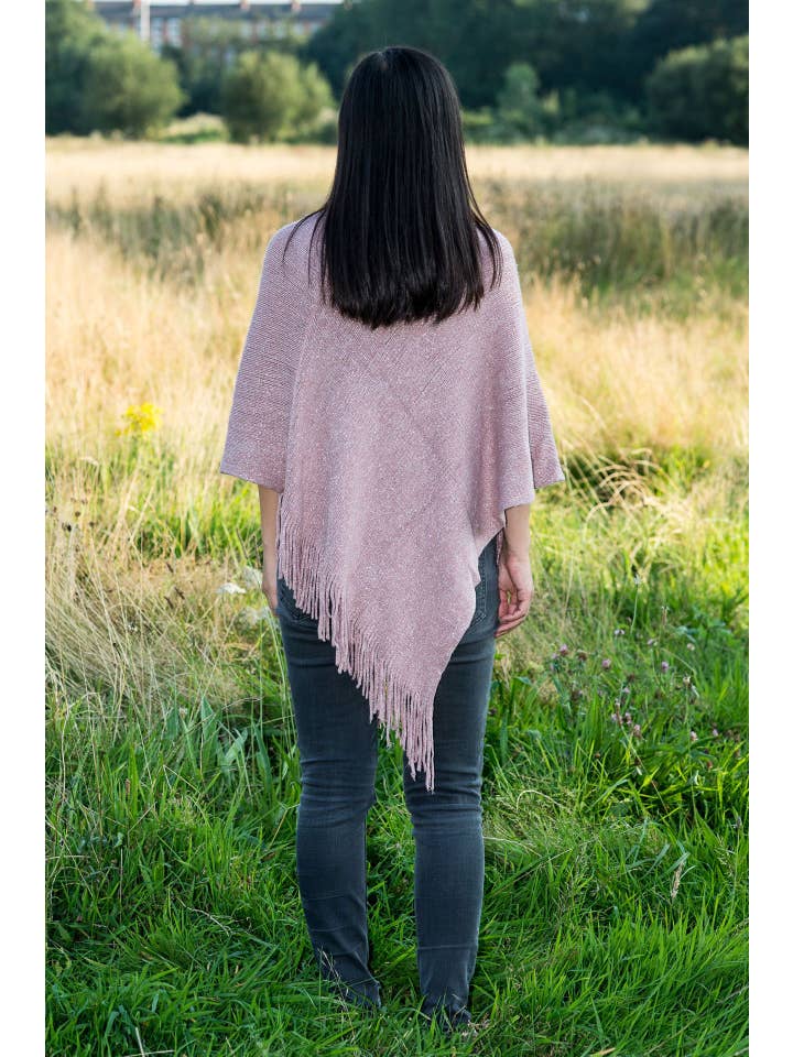 Superbia – wholesale Poncho – Women's – One Size Glitter Knitted Poncho-P1751