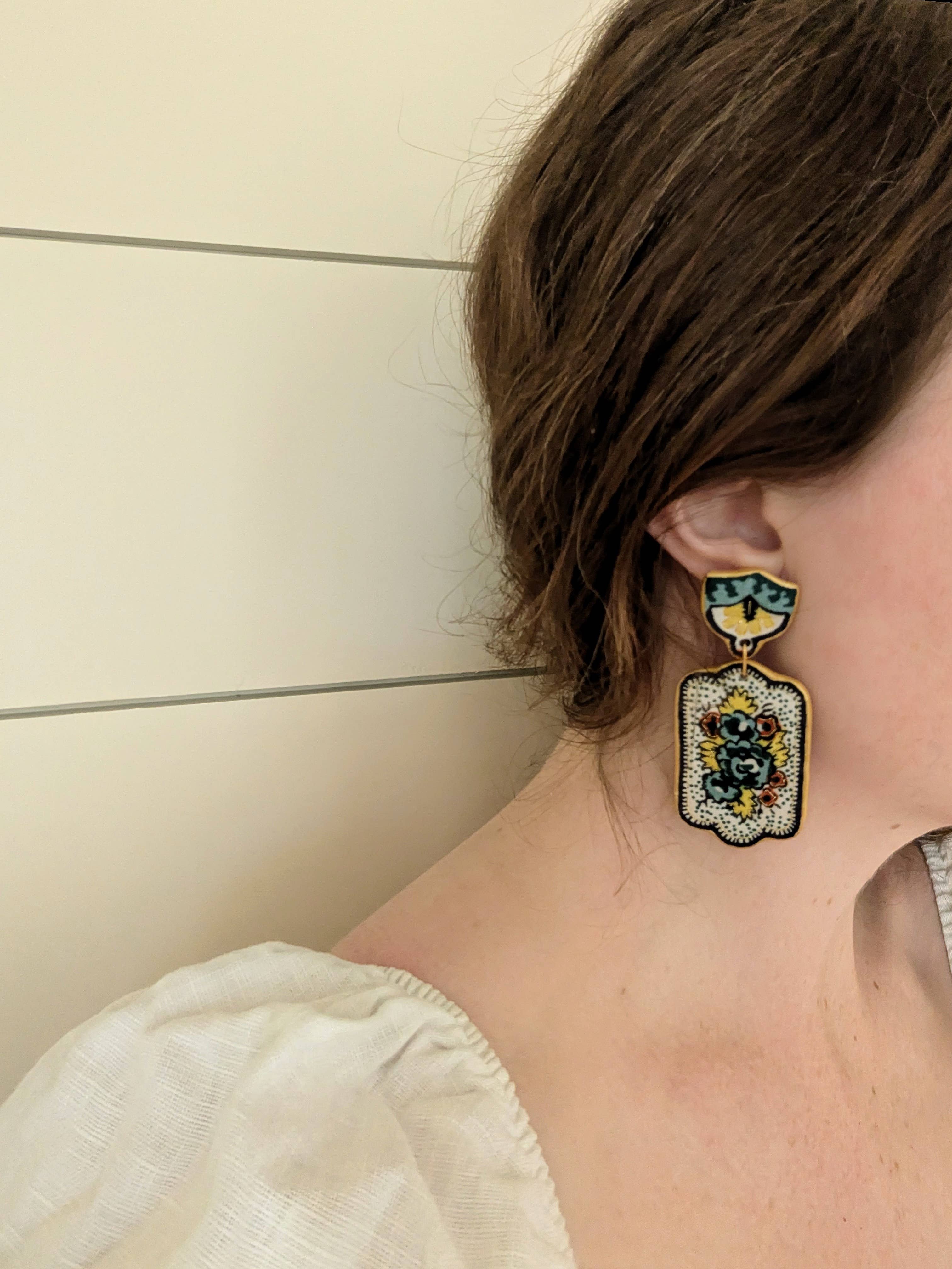 Katie Lynne - Vintage Textile Jewelry – Großhandel Ohrhänger – Odette Statement Ohrring3