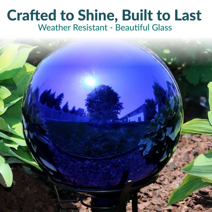Sunnydaze Decor - Wholesale Outdoor Ornament/Decor - Blue Mirrored Surface Gazing Globe - 10 in2