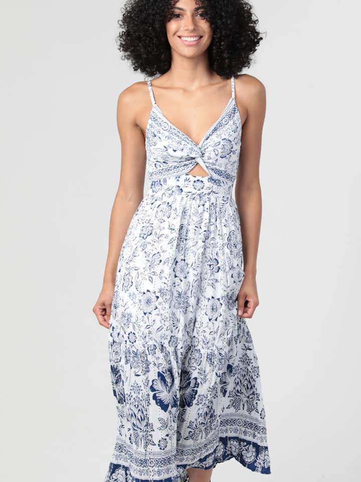 C4J05-EM08-FQ51 EYELET EMBROIDERED AND PRINTED TWIST FRONT D for wholesale by ANGIE