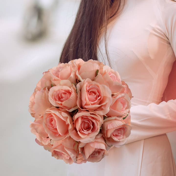 Larksilk - Wholesale Artificial Flowers - Pink Rose Bud-20" Faux3