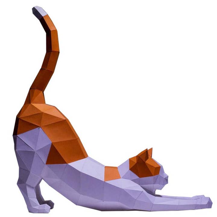 PAPERCRAFT WORLD - Wholesale DIY Craft Kit - Stretching Cat 3D PaperCraft Origami Model1