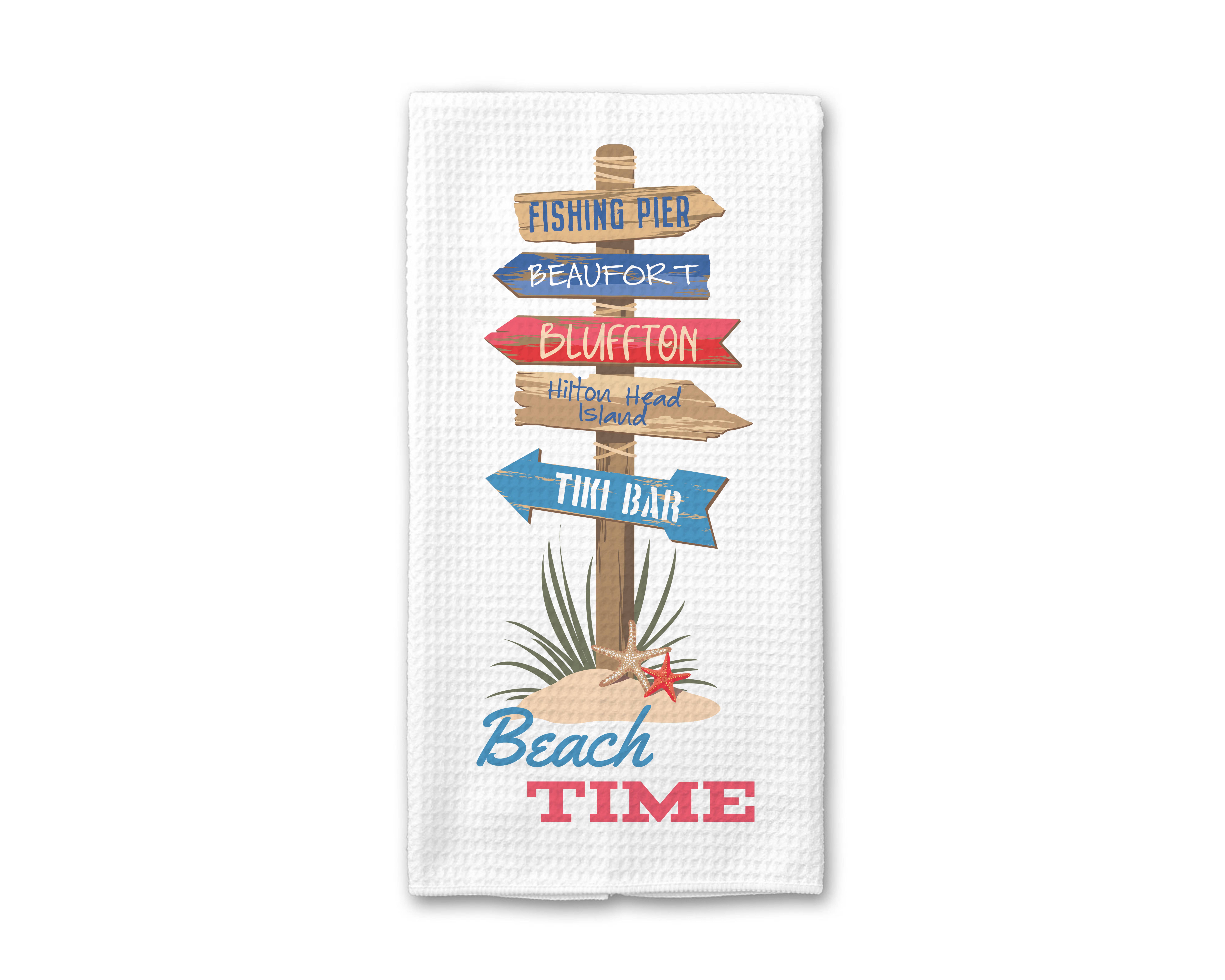 Canary Road - Wholesale Tea Towel - Custom Pick 5 Beach Sign Kitchen Towel Nautical Ocean Coast