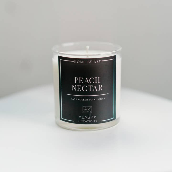 12oz Hand-Poured Peach Nectar Soy Candle for wholesale by Alaska Creations