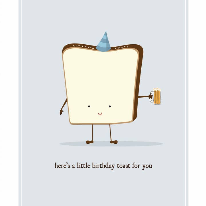 Merrily Paper - Vente Cartes d'anniversaire - Carte d'anniversaire humoristique Little Toast