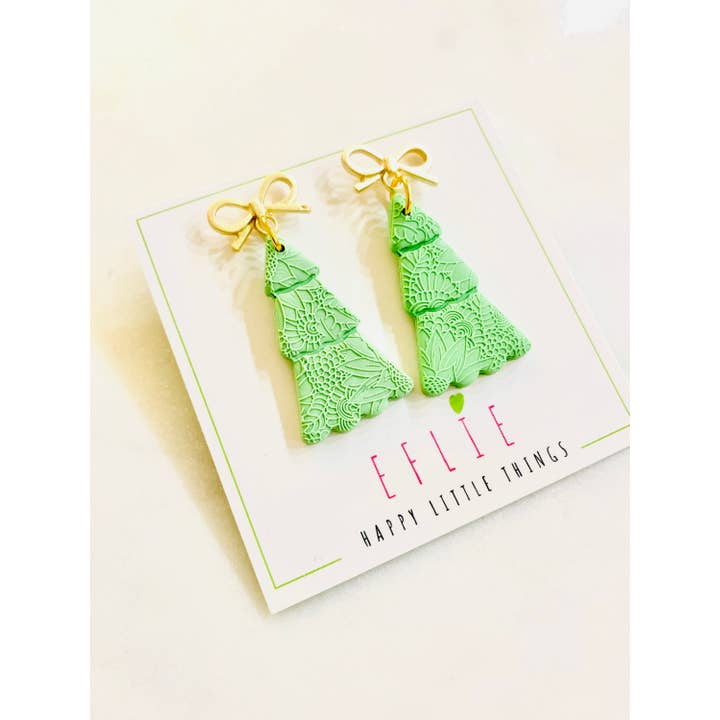 Eflie - Wholesale Dangle Earrings - Handmade Christmas Tree Dangle Earrings Holiday Gift