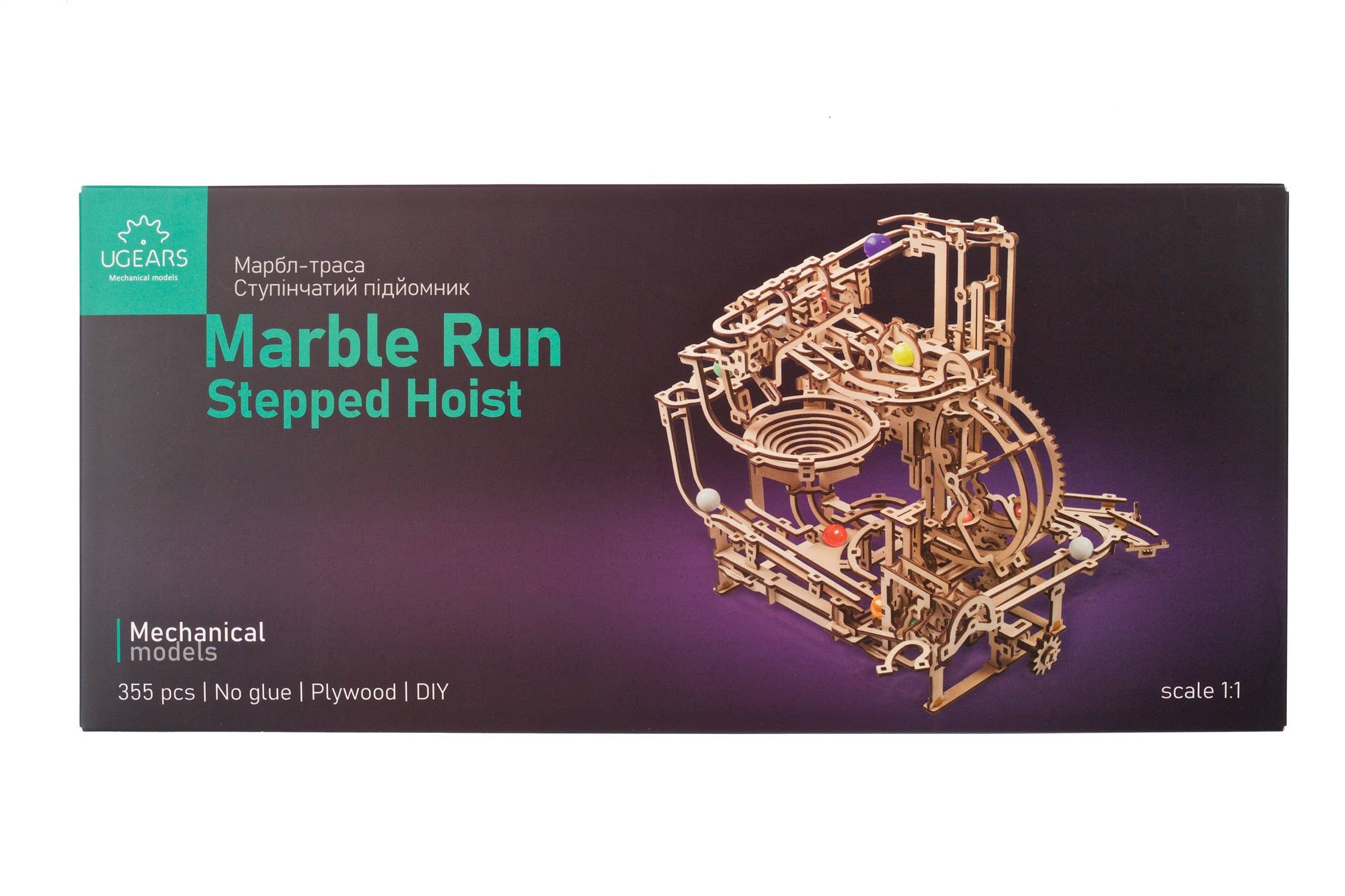 Ukidz LLC - Wholesale DIY Craft Kit - UGears Marble Run Stepped Hoist - 2 -Wooden 3D Puzzles - DIY1