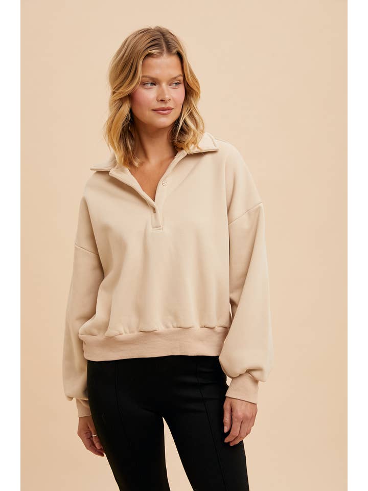 In Loom - Wholesale Sweatshirt - Women's - CROPPED POLO PULLOVER9