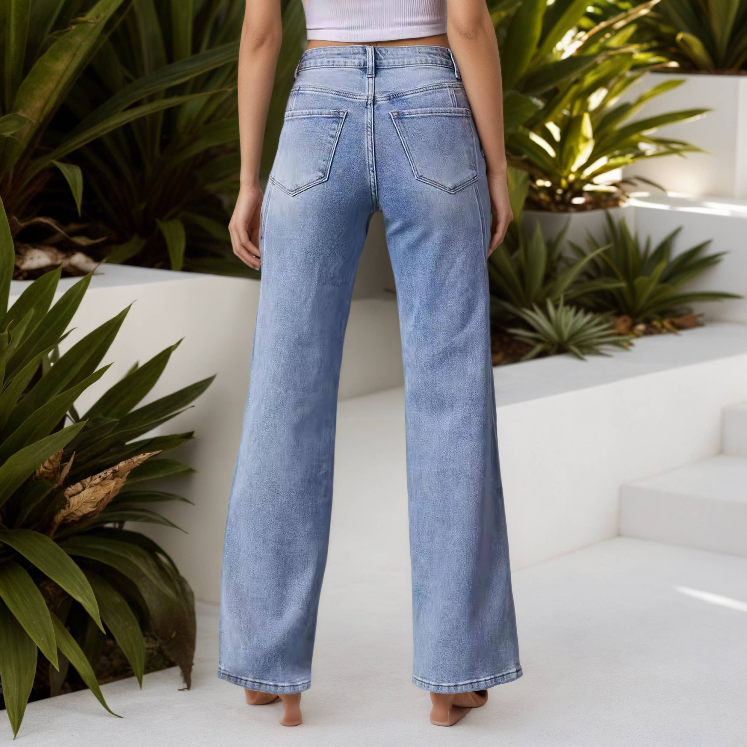 EmberLoom – Großhandel Jeans – Damen – Mode Locker Nähen Weite Damenjeans Denim-Hose2