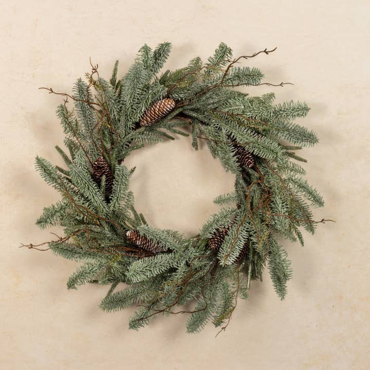 Ragon House - Wholesale Wreath - 24" ICY HEMLOCK & PINE WREATH1