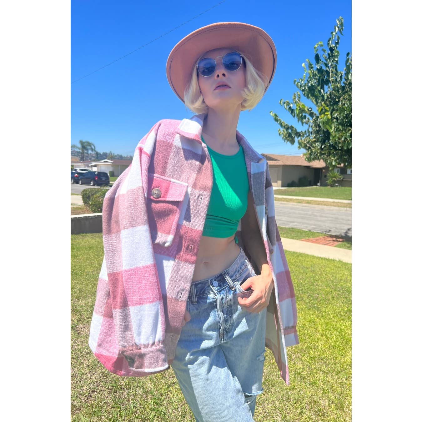 Mapcie – wholesale Jacket – Women's – PLAID SHACKET WITH POCKETS15