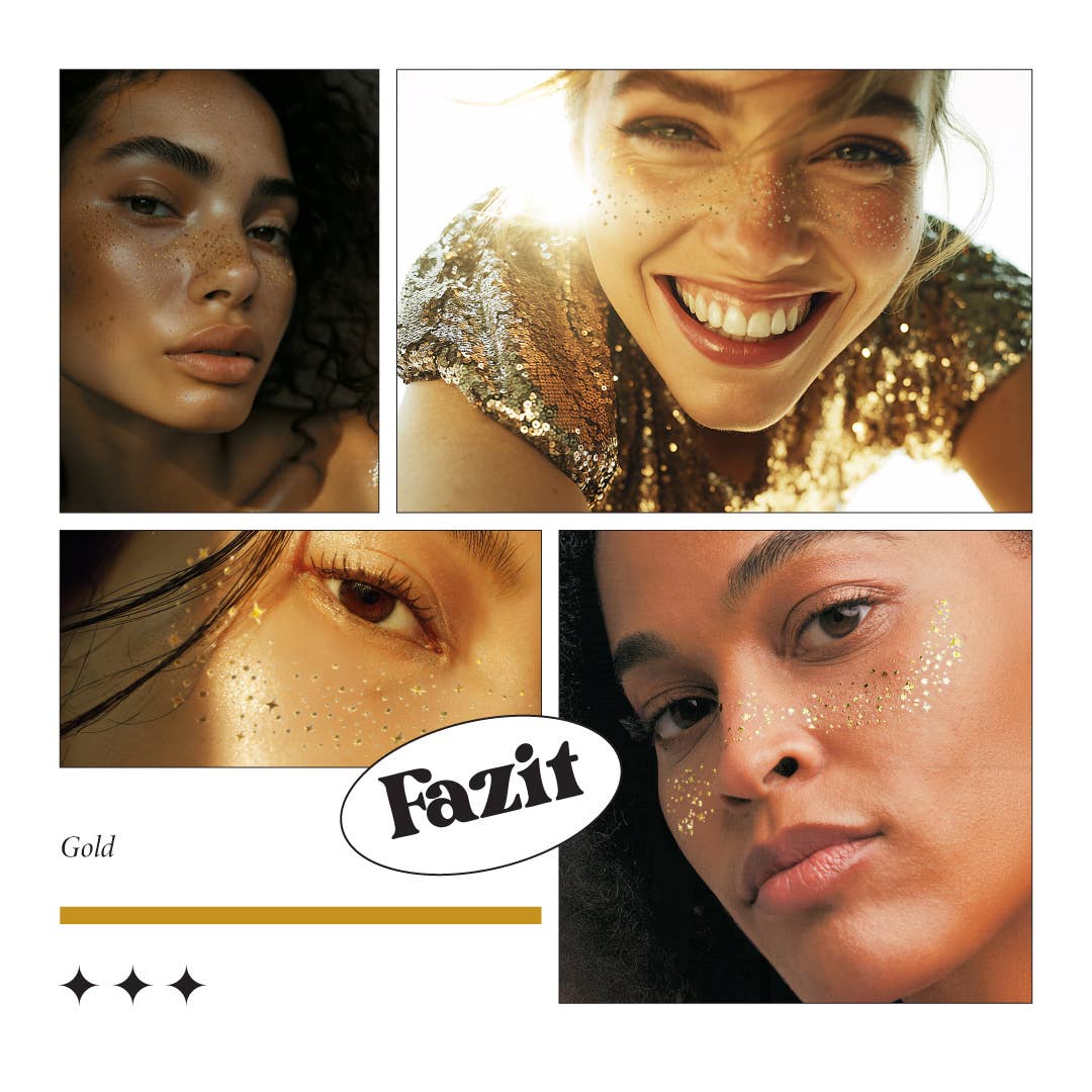 Fazit – wholesale Temporary tattoo – Gold Glitter Freckles Makeup Patches4