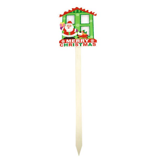 Selini New York - Wholesale Garden/Lawn Stake - Merry Christmas Santa Claus Yard Sign