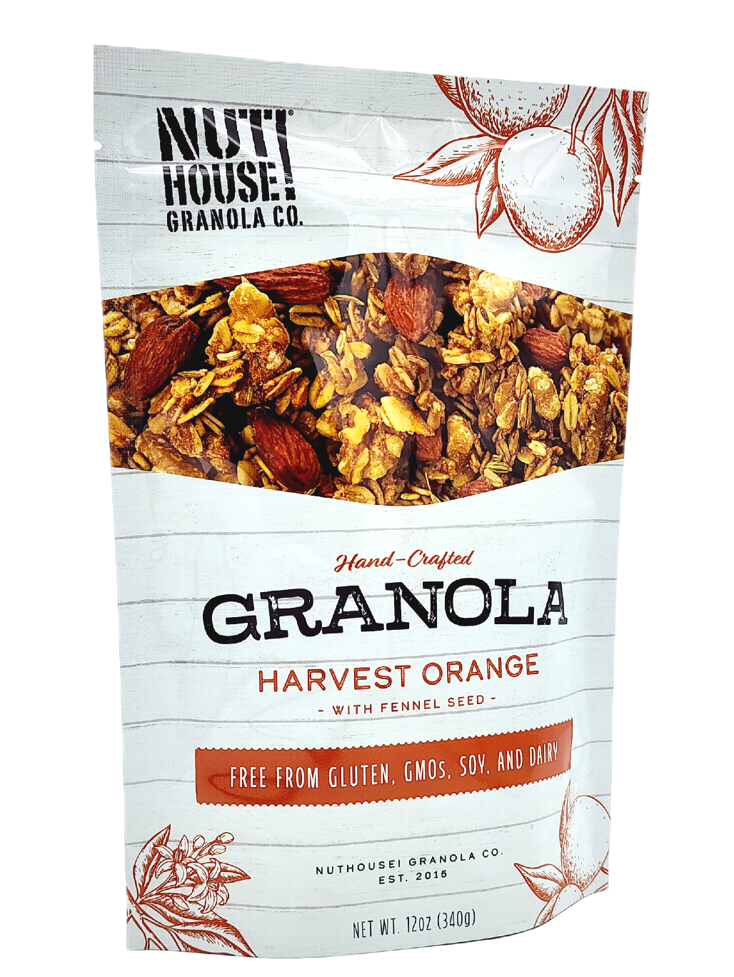 NutHouse! Granola Company - Wholesale Granola - Harvest Orange Granola, 6 x 12oz4