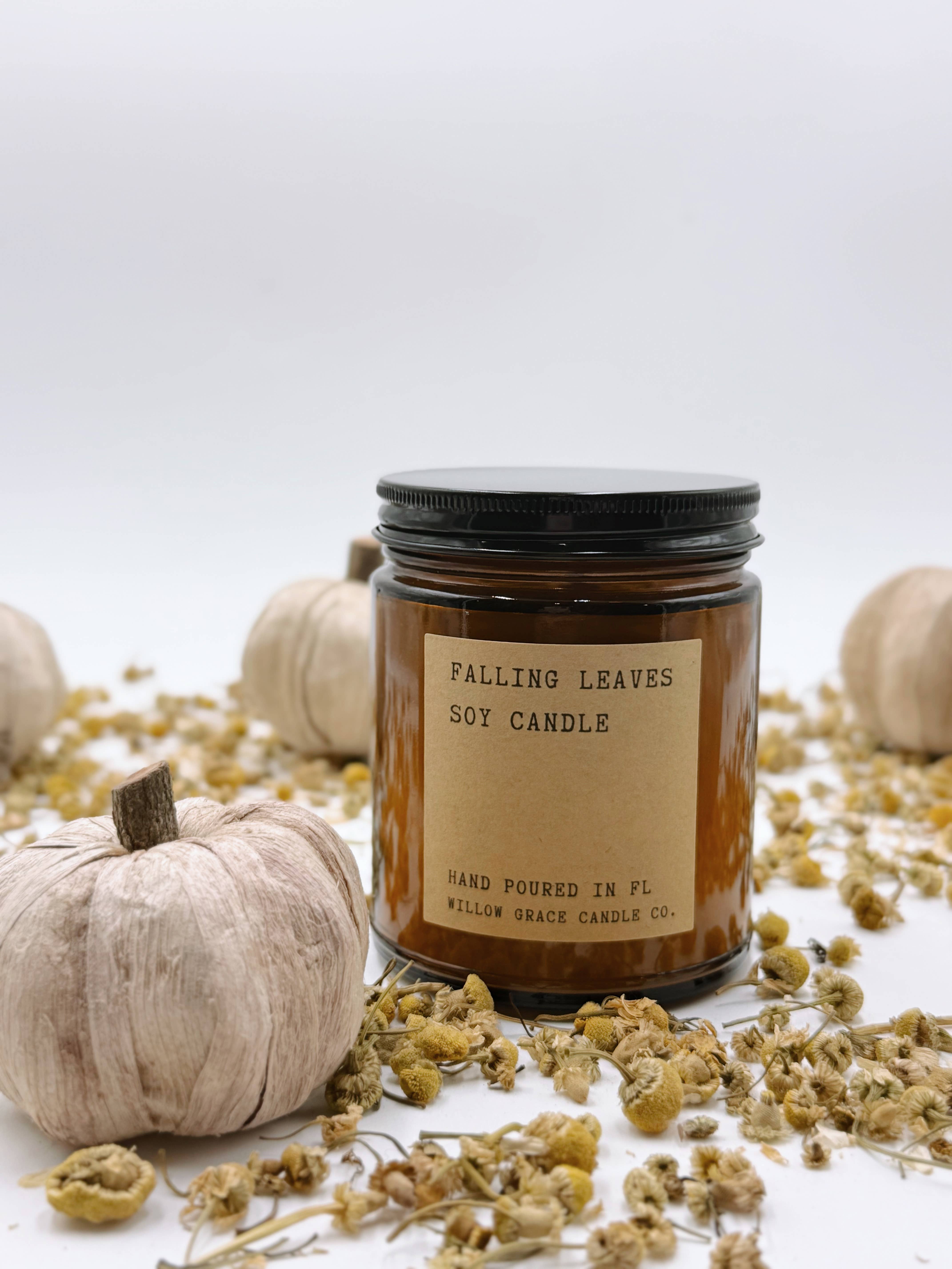 Willow Grace Candle Co - Wholesale Jar/Filled Candle - *Fall* Amber Glass Jar Candle0