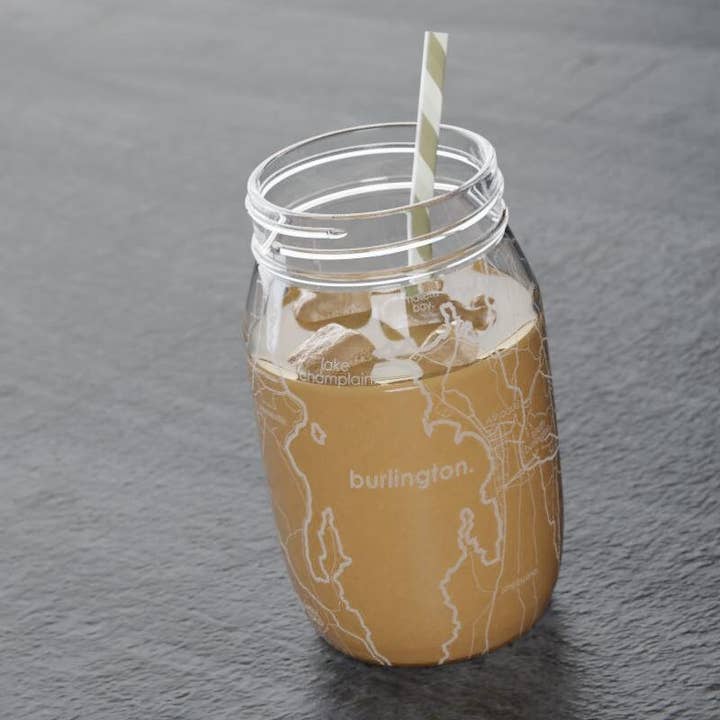 Well Told - Wholesale Drinking Glass/Cup - CUSTOM ETCHED - U.S. City / Town Map - Mason Jar - 16 oz4