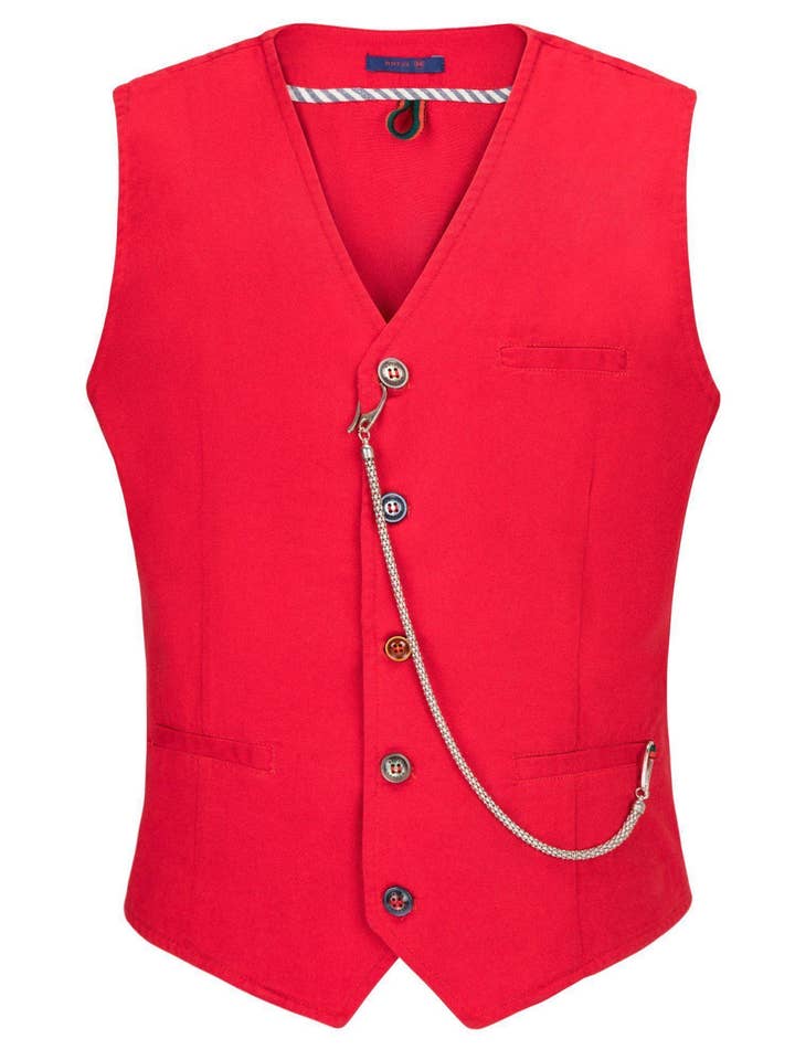 Men's Cotton Vest - Red for wholesale by Ron Tomson
