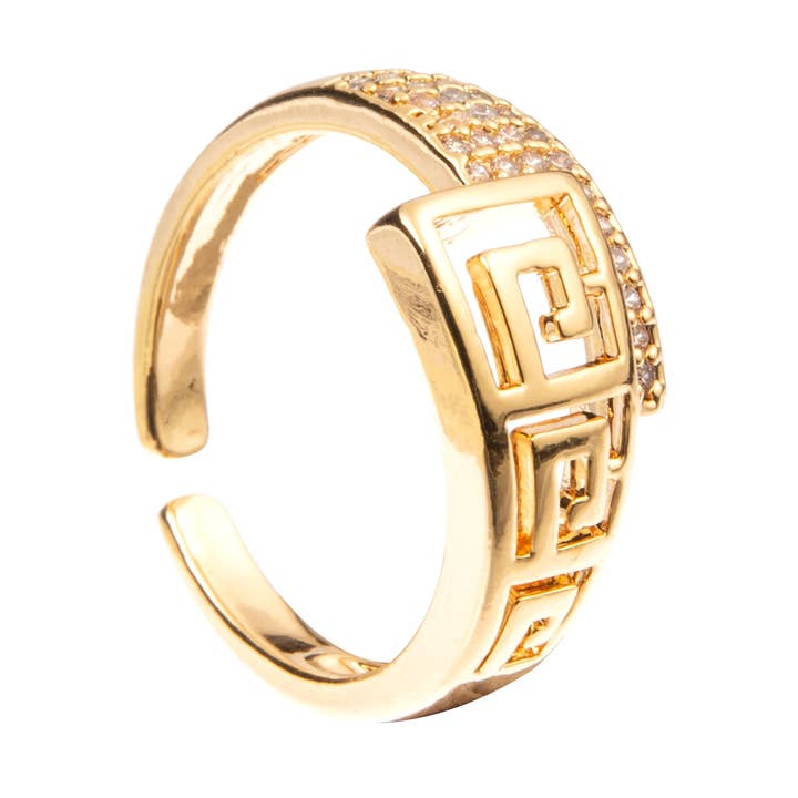 Gold Pattern Ring R2628 for wholesale on Faire0