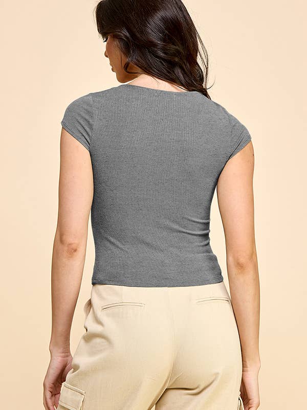 Heart & Hips - Wholesale Knit Top - Women's - RT53905A - DOUBLE LINED SQUARE NECK TOP8