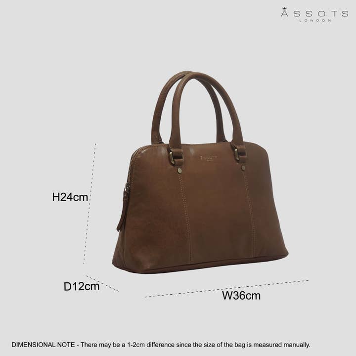 Assots London - Wholesale Top Handle Bag - Women's - 'SYDNEY' Tan Vintage Leather Grab Bag