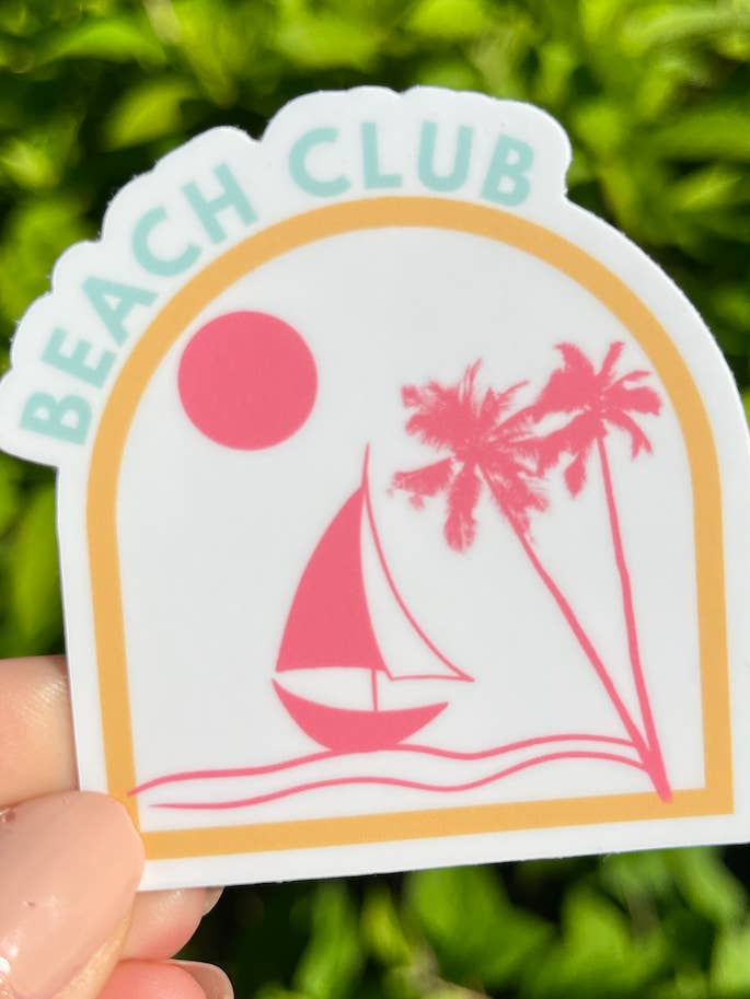 Beach Club klistermærke for engroshandel hos ReggieDesignCo
