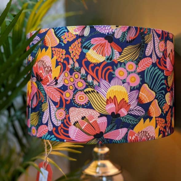 Wild Protea Blue Lampshade for wholesale by Emotive Collection