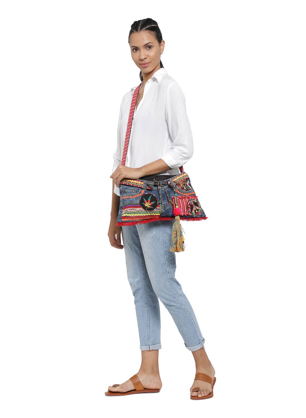 KOMPANERO - Wholesale Crossbody Bag - Women's - Embellished Denim Multi Utility Sling Bag for women-Onda2