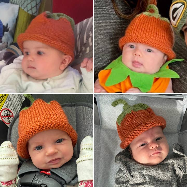 Knit By Ma and Bear - Wholesale Clothing Set - Baby - Pumpkin; Hand knit hat and/or booties; baby toddler; fall
