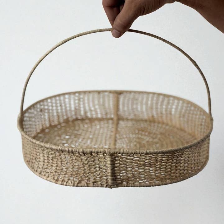 HandmadeBestSeller – wholesale Serving tray – Moroccan Oval Raffia Basket - Handwoven Serving Tray Handle5