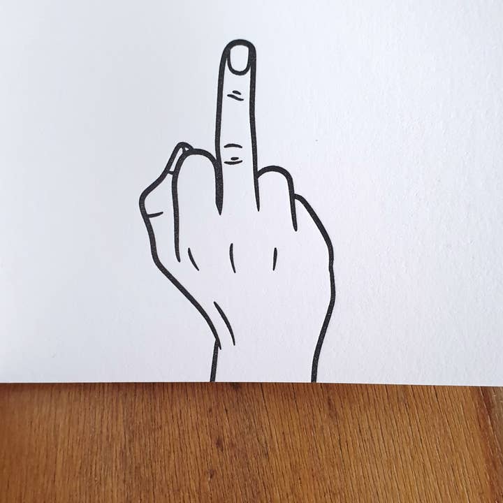 Middle Finger Surprise F*ck You Letterpress Printed Card for wholesale by THE 961 COLLECTIVE