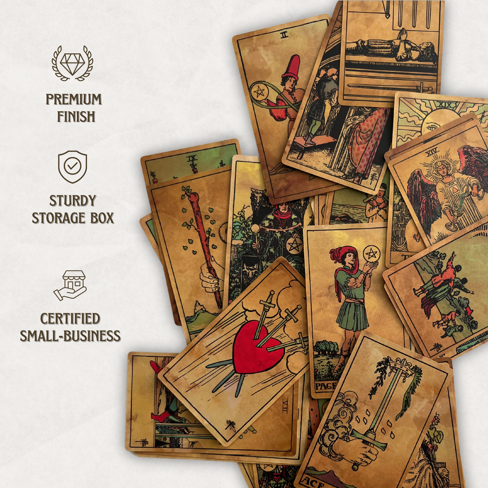 Vieux Monde - Wholesale Tarot Cards - Antique Edition Tarot Deck & Guide | Classic RWS Design 1