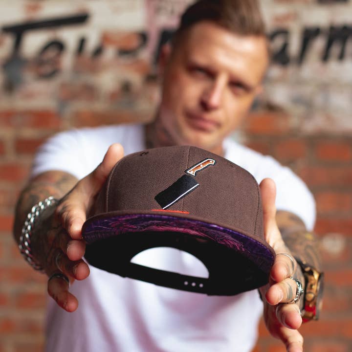 Capiche - Wholesale Flat Brim Cap - Men's - The Butcher Snapback - Brown2