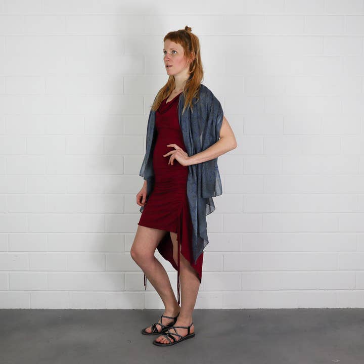 Tribal Trade GmbH - Wholesale Scarf - Women's - Cotton towel Pareo Sarong Indian pattern 01 grey-blue7