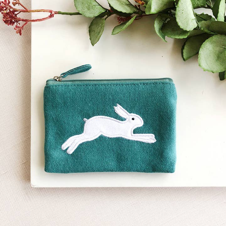 WorldFinds - Wholesale Coin Purse - Women's - Leaping Hare Coin Purse - Teal | Just Trade